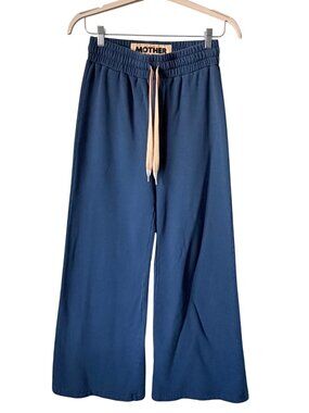 MOTHER The Knock Out Roller Hover Sweatpants Wide-Leg Navy Blue Size M